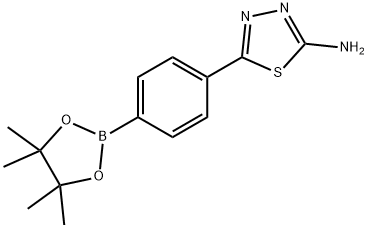 5-(4-(4,4,5,5-四甲基-1,3,2-二氧硼杂环戊烷-2-基)苯基)-1,3,4-噻二唑-2-胺,2377609-43-1,结构式