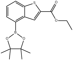 4-(4,4,5,5-四甲基-1,3,2-二氧硼杂环戊烷-2-基)苯并[B]噻吩-2-羧酸甲酯, 2377609-47-5, 结构式