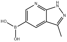 (3-甲基-1H-吡唑[3,4-B]吡啶-5-基)硼酸,2377610-54-1,结构式