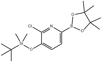 3-t-Butyldimethylsilyloxy-2-chloropyridine-6-boronic acid pinacol ester Structure