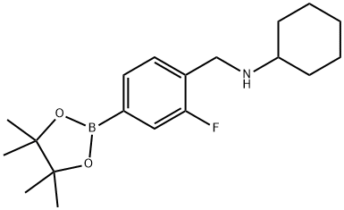 4-(Cyclohexylaminomethyl)-3-fluorophenylboronic acid pinacol ester Structure