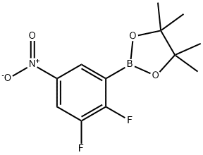 2-(2,3-二氟-5-硝基苯基)-4,4,5,5-四甲基-1,3,2-二氧杂硼戊烷,2377610-80-3,结构式