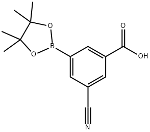 3-Cyano-5-(4,4,5,5-tetramethyl-1,3,2-dioxaborolan-2-yl)benzoic acid Struktur