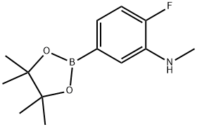 2-氟-N-甲基-5-(4,4,5,5-四甲基-1,3,2-二氧硼烷-2-基)苯胺, 2377611-30-6, 结构式