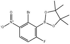 2-(2-溴-6-氟-3-硝基苯基)-4,4,5,5-四甲基-1,3,2-二氧杂硼戊烷,2377611-63-5,结构式