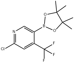 2-氯-5-(4,4,5,5-四甲基-1,3,2-二氧硼杂环戊烷-2-基)-4-(三氟甲基)吡啶 结构式