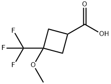 3-methoxy-3-(trifluoromethyl)cyclobutanecarboxylic acid,2378501-18-7,结构式