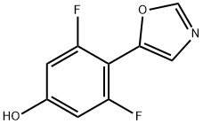 3,5-Difluoro-4-(oxazol-5-yl)phenol 化学構造式