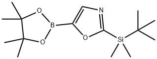 2-(tert-Butyl-dimethyl-silanyl)-oxazole-5-boronic acdi picol ester 结构式