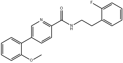 N-(2-Fluorophenethyl)-5-(2-methoxyphenyl)picolinamide 化学構造式
