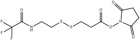 Trifluoroacetamidoethyl-SS-propionic NHS ester Structure