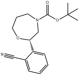 tert-butyl (S)-2-(2-cyanophenyl)-1,4-oxazepane-4-carboxylate 结构式