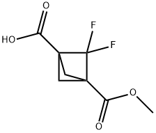 2,2-二氟-3-(甲氧基羰基)双环[1.1.1]戊烷-1-羧酸, 2381248-03-7, 结构式