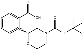 (R)-2-(4-(tert-butoxycarbonyl)morpholin-2-yl)benzoic acid Structure