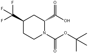 (2R,4R)-4-Trifluoromethyl-piperidine-1,2-dicarboxylic acid 1-tert-butyl ester Structure