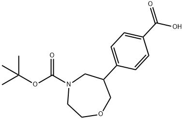 1,4-Oxazepine-4(5H)-carboxylic acid, 6-(4-carboxyphenyl)tetrahydro-, 4-(1,1-dimethylethyl) ester 结构式