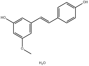 Phenol, 3-[(1E)-2-(4-hydroxyphenyl)ethenyl]-5-methoxy-, hydrate (1:1) Structure