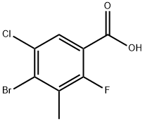 4-溴-5-氯-2-氟-3-甲基苯甲酸 结构式
