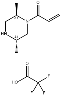 2-Propen-1-one, 1-[(2R,5S)-2,5-dimethyl-1-piperazinyl]-, 2,2,2-trifluoroacetate (1:1) Struktur