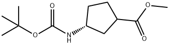 Cyclopentanecarboxylicacid,3-[[(1,1-dimethylethoxy)carbonyl]amino]-,methylester,(3R)- Structure