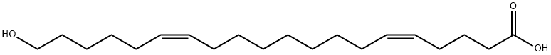 5,14-Eicosadienoic acid, 20-hydroxy-, (5Z,14Z)- Struktur