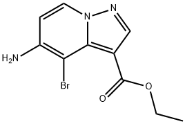 5-Amino-4-bromo-pyrazolo[1,5-a]pyridine-3-carboxylic acid ethyl ester 化学構造式