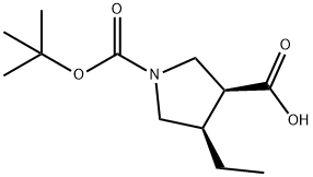 1,3-Pyrrolidinedicarboxylic acid, 4-ethyl-, 1-(1,1-dimethylethyl) ester, (3S,4R)- Structure