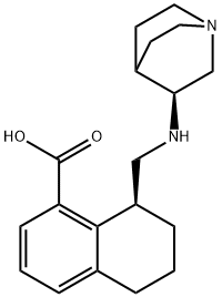 1-Naphthalenecarboxylic acid, 8-[[(3S)-1-azabicyclo[2.2.2]oct-3-ylamino]methyl]-5,6,7,8-tetrahydro-, (8S)- Struktur