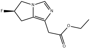 (R)-2-(6-氟-6,7-二氢-5H-吡咯并[1,2-C]咪唑-1-基)乙酸乙酯 结构式