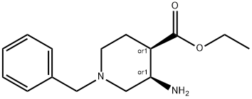 cis-3-Amino-1-benzyl-piperidine-4-carboxylic acid ethyl ester Struktur