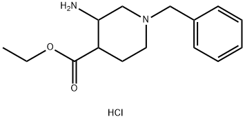 3-Amino-1-benzyl-piperidine-4-carboxylic acid ethyl ester hydrochloride Structure