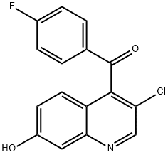 Methanone, (3-chloro-7-hydroxy-4-quinolinyl)(4-fluorophenyl)- Structure