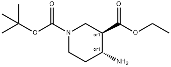 trans-1-Boc-4-amino-piperidine-3-carboxylic acid ethyl ester Structure