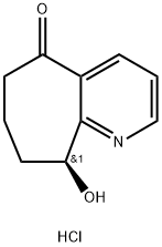 5H-Cyclohepta[b]pyridin-5-one, 6,7,8,9-tetrahydro-9-hydroxy-, hydrochloride (1:1), (9S)- 化学構造式