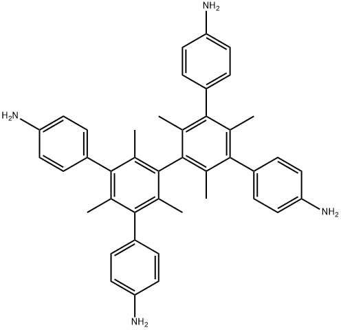 5',5''-bis(4-aminophenyl)-2',2'',4',4'',6',6''-hexamethyl-[1,1':3',1'':3'',1'''-quaterphenyl]-4,4'''-diamine Structure