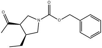 (3R,4S)-3-乙酰基-4-乙基-1-吡咯烷羧酸苄酯, 2411540-29-7, 结构式