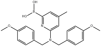 Boronic acid, B-[6-[bis[(4-methoxyphenyl)methyl]amino]-4-methyl-2-pyridinyl]- Struktur