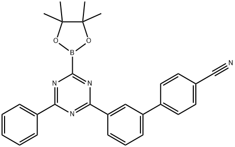 3'-(4-phenyl-6-(4,4,5,5-tetramethyl-1,3,2-dioxaborolan-2-yl)-1,3,5-triazin-2-yl)-[1,1'-biphenyl]-4-carbonitrile Structure