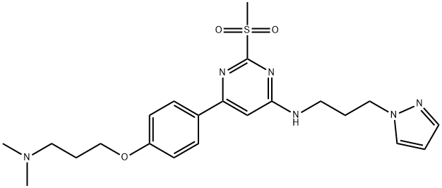 4-Pyrimidinamine, 6-[4-[3-(dimethylamino)propoxy]phenyl]-2-(methylsulfonyl)-N-[3-(1H-pyrazol-1-yl)propyl]-|化合物 T34907