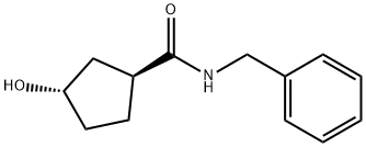 trans-3-Hydroxy-cyclopentanecarboxylic acid benzylamide 结构式