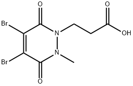 1(2H)-Pyridazinepropanoic acid, 4,5-dibromo-3,6-dihydro-2-methyl-3,6-dioxo- 化学構造式