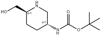 trans-(6-Hydroxymethyl-piperidin-3-yl)-carbamic acid tert-butyl ester Structure