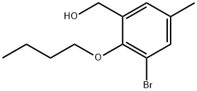 Benzenemethanol, 3-bromo-2-butoxy-5-methyl- 结构式