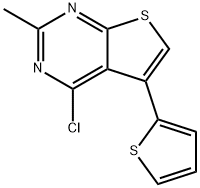 Thieno[2,3-d]pyrimidine, 4-chloro-2-methyl-5-(2-thienyl)- 化学構造式