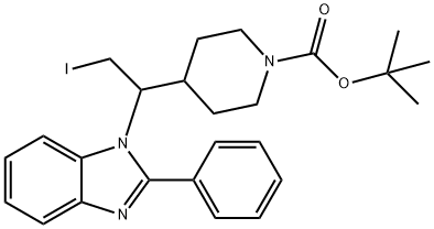 1-Piperidinecarboxylic acid, 4-[2-iodo-1-(2-phenyl-1H-benzimidazol-1-yl)ethyl]-, 1,1-dimethylethyl ester Struktur