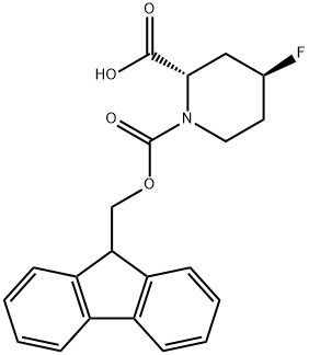 (2S,4S)-1-(((9H-芴-9-基)甲氧基)羰基)-4-氟哌啶-2-羧酸, 2453296-81-4, 结构式