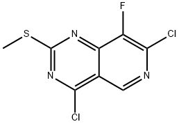 Pyrido[4,3-d]pyrimidine, 4,7-dichloro-8-fluoro-2-(methylthio)- Structure