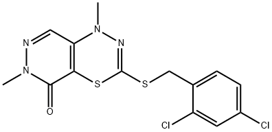 1H-Pyridazino[4,5-e][1,3,4]thiadiazin-5(6H)-one, 3-[[(2,4-dichlorophenyl)methyl]thio]-1,6-dimethyl- Struktur