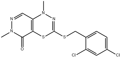 1H-Pyridazino[4,5-e][1,3,4]thiadiazin-5(6H)-one, 3-[[(2,4-dichlorophenyl)methyl]thio]-1,6-dimethyl- 化学構造式