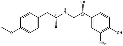 (αR)-3-Amino-4-hydroxy-α-[[[(1R)-2-(4-methoxyphenyl)-1-methylethyl]amino]methyl]benzenemethanol,245759-62-0,结构式
